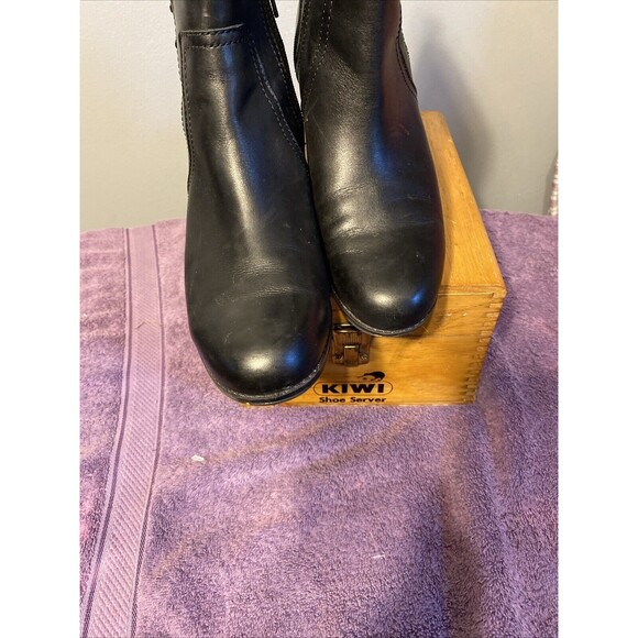 Bandolino Women's Black Leather 2” Heels Pump Zipper‎ Up Ankle Boots 9M - Picture 7 of 10